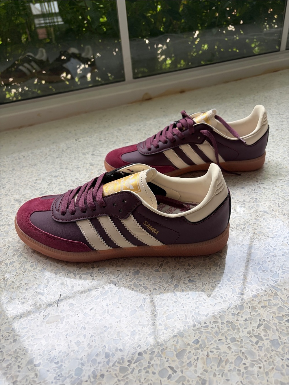 Adidas Samba Sneakers in Burgundy and Cream